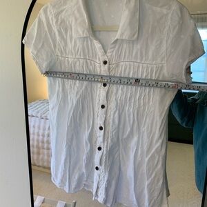 Prana organic cotton White Button-Down Women's Shirt